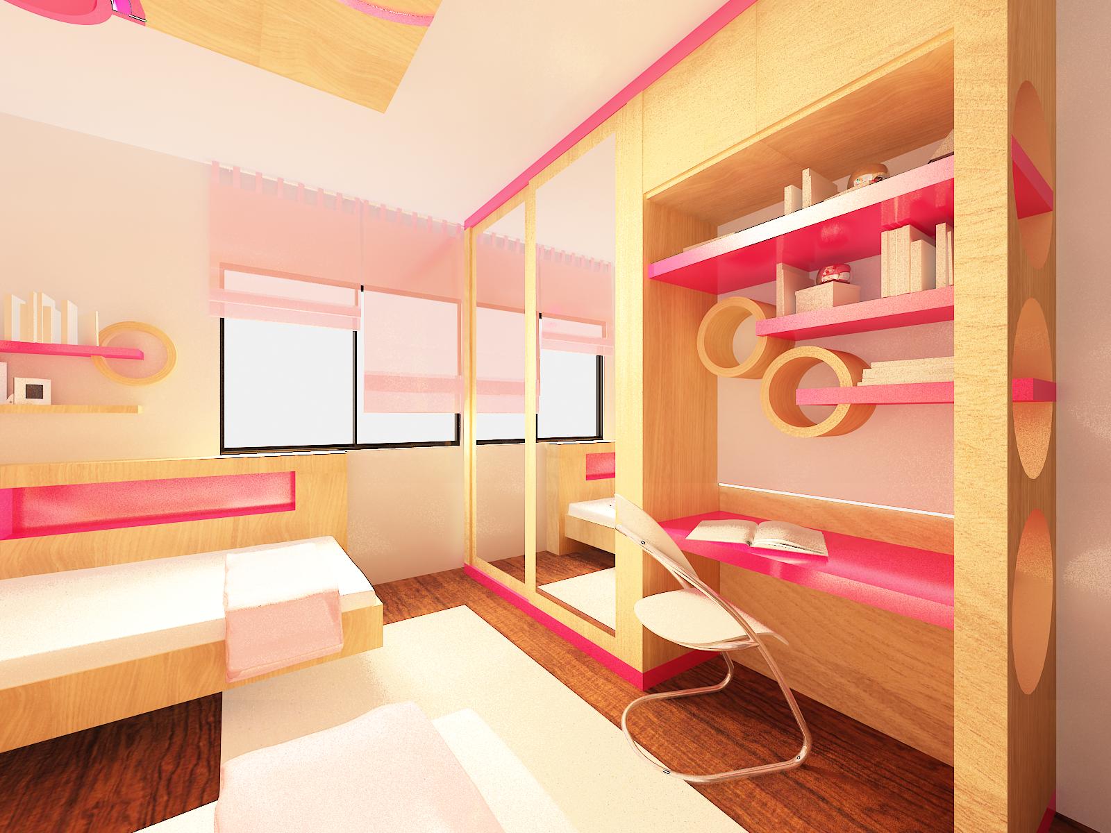 girl bedroom with study table